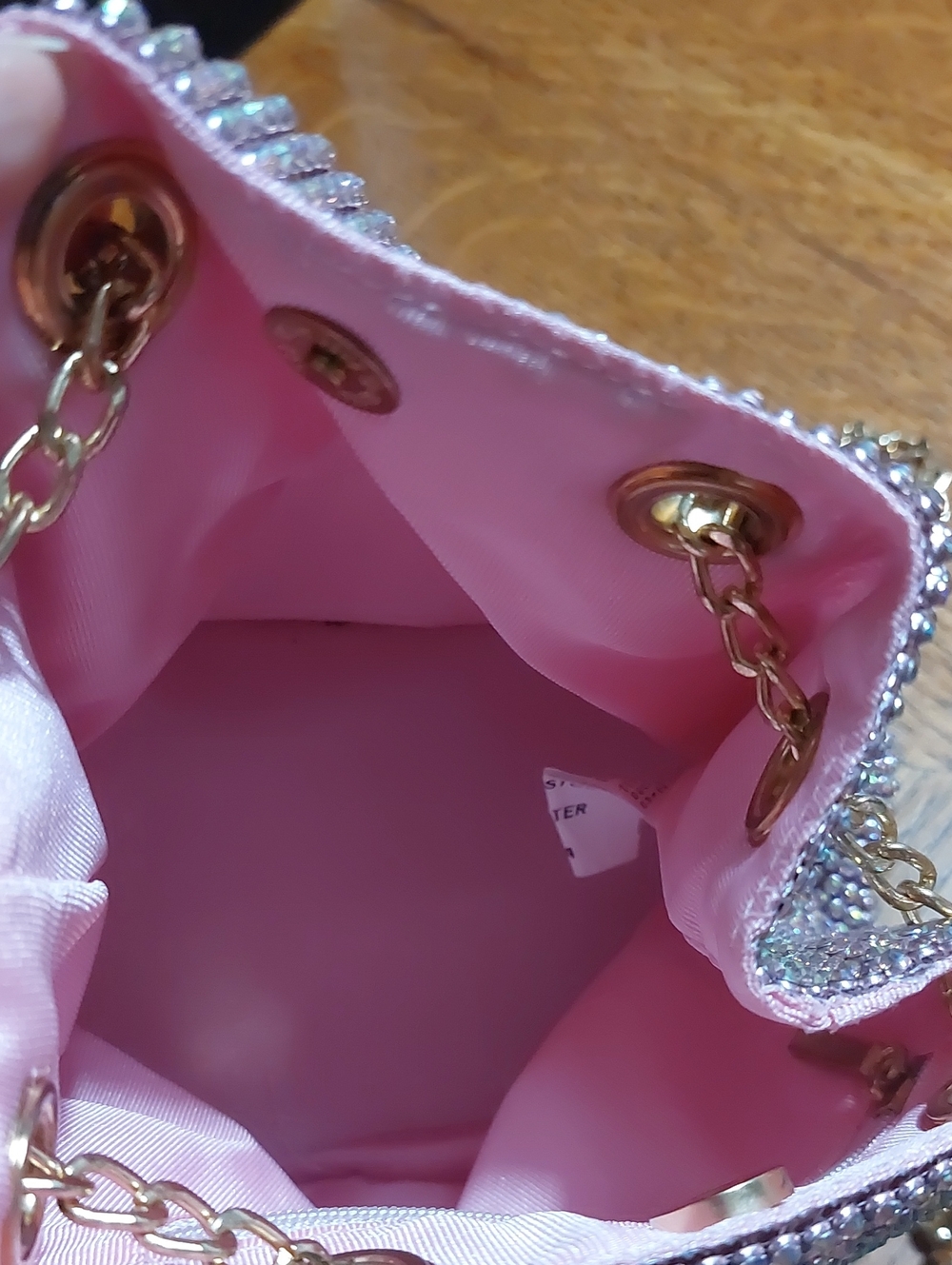 ASOS Lavender Crystal Mini Bag with Gold Chain - Picture 4 of 6